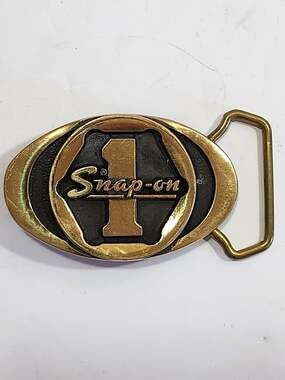 Vintage Snap-on #1 Solid Brass Belt Buckle SPP-455 BTS Tools